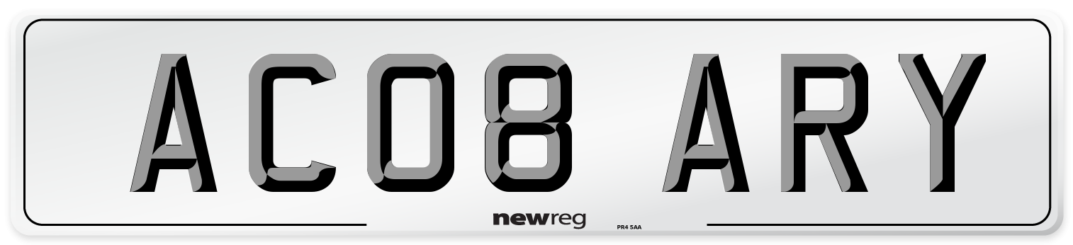 AC08 ARY Number Plate from New Reg